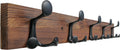 SKOLOO 30-Inch Wood Coat Rack Wall Mount with 5 Triple Hooks - Ideal for Family Entrances, Classrooms, and Pet Supplies Storage - Perfect Coat Hooks for Wall,Charred Golden Brown