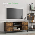 Novilla TV Stand for TV's up to 50 Inches, Modern Barn Door Entertainment Center TV Console, TV Table with Storage Bookcase Shelf for Living Room, 43 Inches, Brown