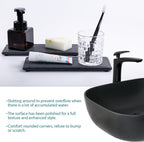 2 Pcs Water Absorbing Stone Trays, Kitchen/Bathroom Sink Soap Dish, Diatomite Tray Used for Hand Soap & Cosmetic Bottles in The Modern Home, 4" W x 10.2" L, Dark Gray