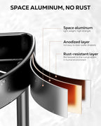 Nieifi Corner Shower Caddy Stand-5 Tier Rustproof Anodized Aluminum Standing Shower Organizer-Shower Caddy Corner-Dual Stability to Anti-Shaking-Height-Adjustable Legs for Uneven Surfaces-Black