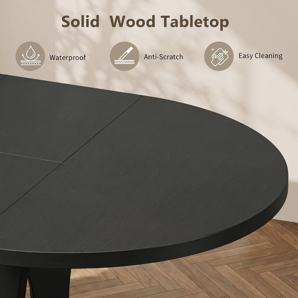 Einhomn 43-59" Extendable Round Dining Table, Kitchen Table for 4-8, Far...