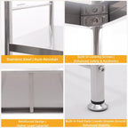 susunnus Stainless Steel Shelf,Kitchen Storage Shelves,Microwave Shelf,Mini Fridge Shelves,Adjustable Layers,Open Lower Tier,Laundry Room, Repository (2tier(23.6x15.7x53.1in))