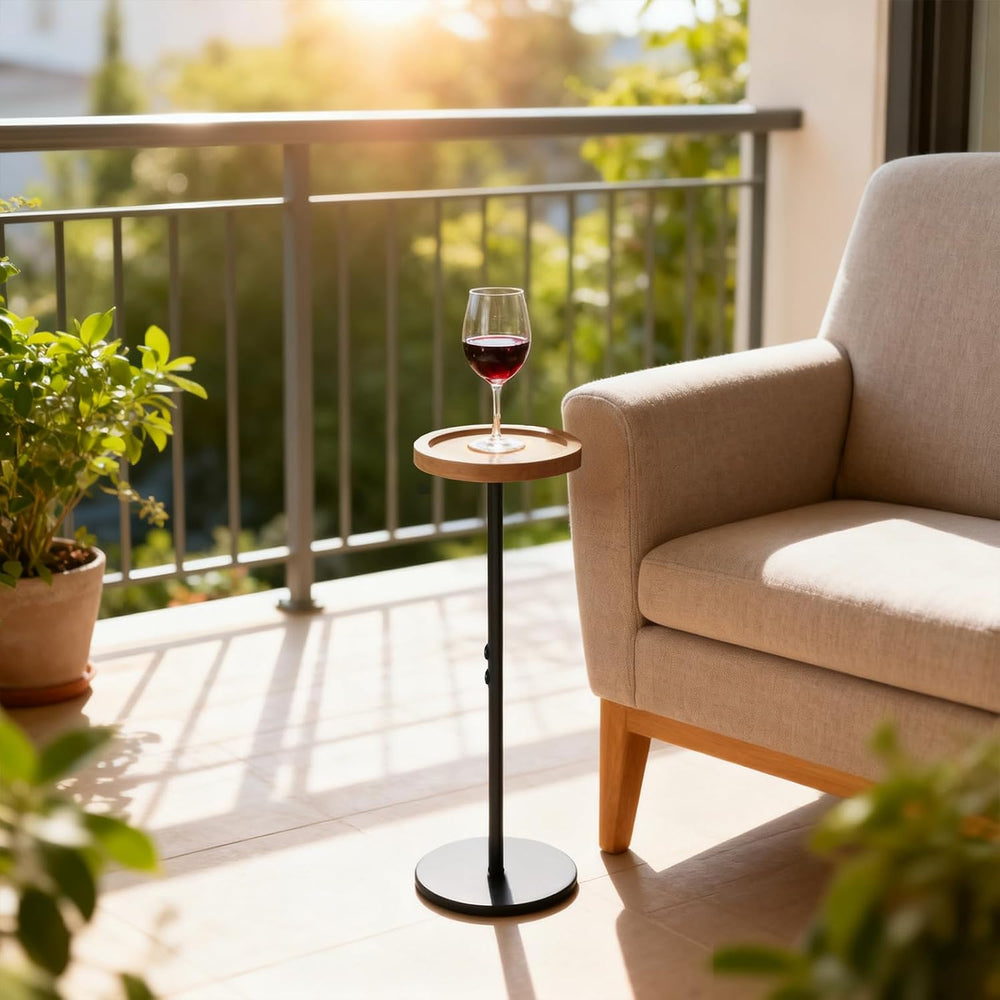 YYW Drink Table, 7.87" Small Round Side Table, Pedestal Side Table, Circ...