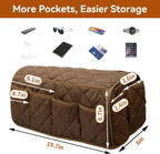MEHIDFY Armchair Caddy, Waterproof Sofa Armrest Organizer, Non Slip Recliner Organizer, Remote Holder for Recline, Recliner Caddy with 14 Pockets Storage for TV Remote, Phone, Magazine (Brown)
