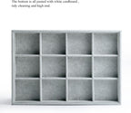 Oirlv Velvet Stackable Jewelry Display Trays 12 Grids Rings Earrings Bracelet Organizer Storage Tray(13.8"x1.29"x9.4")