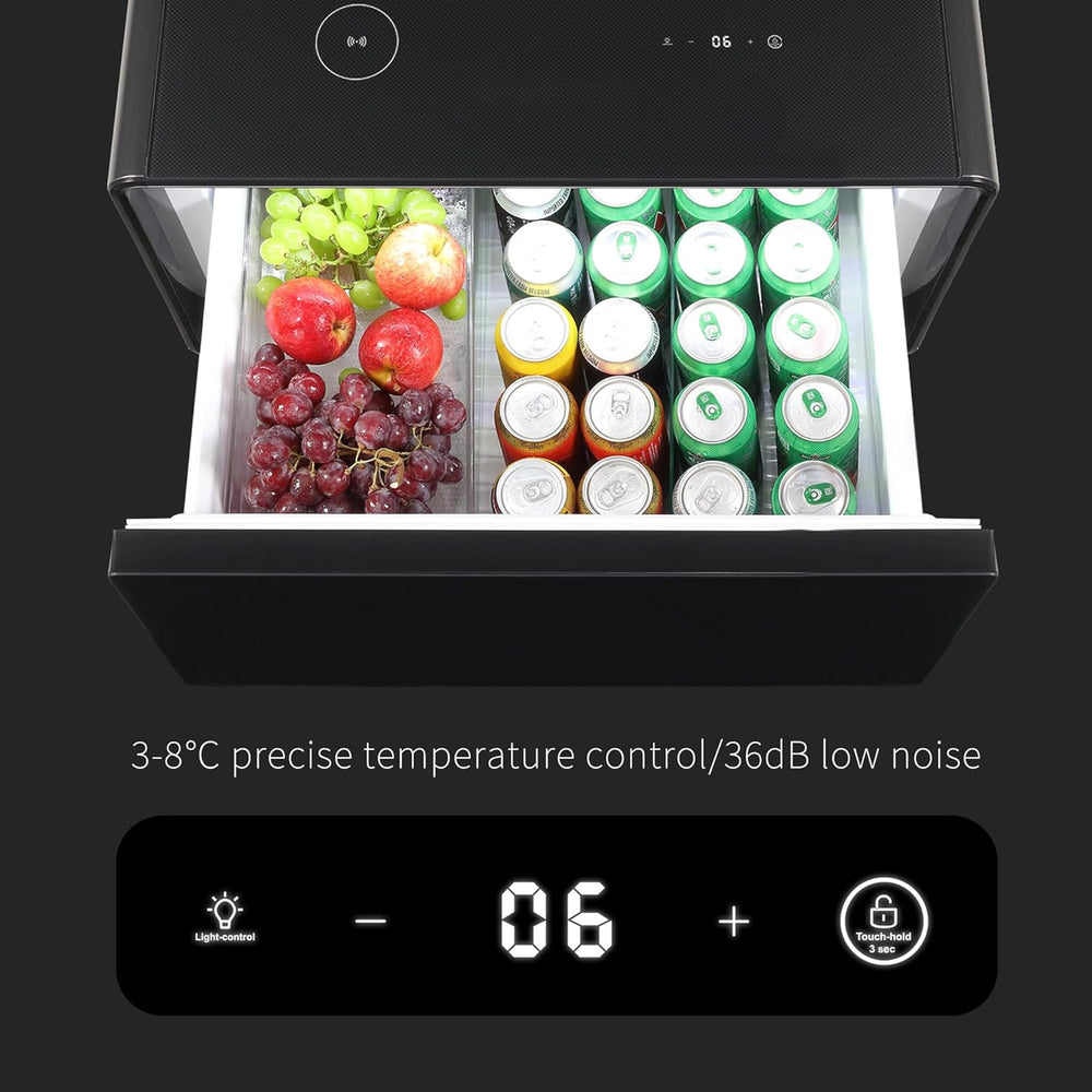 LUMISOL Smart Side Table with Built-in Fridge, Wireless Charging, Temperature...