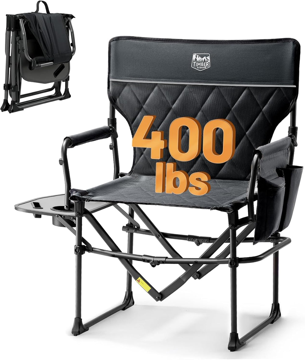 TIMBER RIDGE 400lbs Heavy Duty Camping Chair Portable Directors Chair | Foldi...