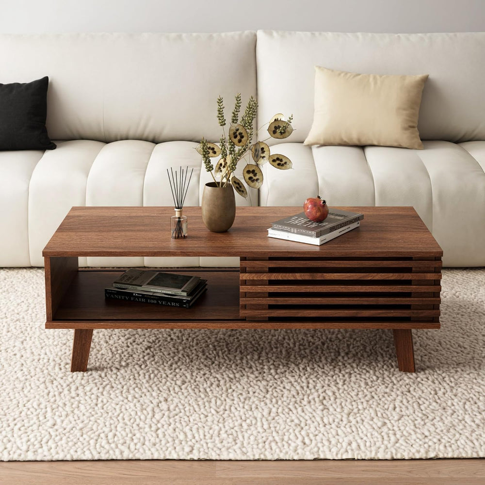 MAISONARIA Living Room Table Sets of 2, Mid Century Coffee Table & Dresse...