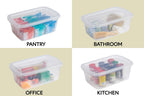 Rubbermaid Cleverstore 6 Qt Clear Storage Bins with Lids, 12-Pack, Stackable, BPA-Free, Made in USA