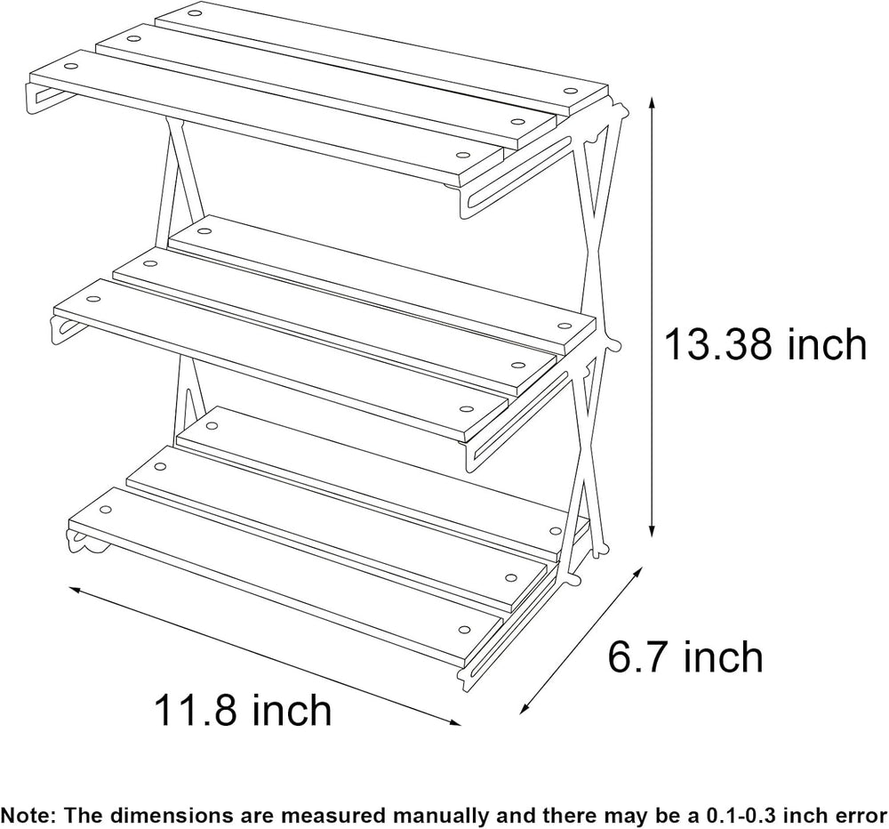 3 Tiered Camping Folding Storage Rack, Multi-Function Wood Rack