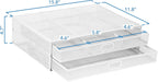 Mount-It! Mesh Computer Monitor Stand Riser [Metal] Desk Organizer with Two Pullout Storage Drawers for Desktop, Laptop, and Printer Accessories and Office Supplies (White)