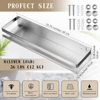 Lallisa 2 Pieces Stainless Steel Shelf Bathroom Shower Floating Shelves Wall Mounted Shower Caddy Basket Shelf Storage Organizer Shelves for Bathroom, Kitchen, Living Room (Silver,15.75 Inch/ 40 cm)