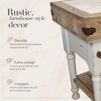 Marble-Top 3-Drawer Kitchen Island with Towel Holder on Side, Chalk White, 62.5 x 27.5 x 41 Inches
