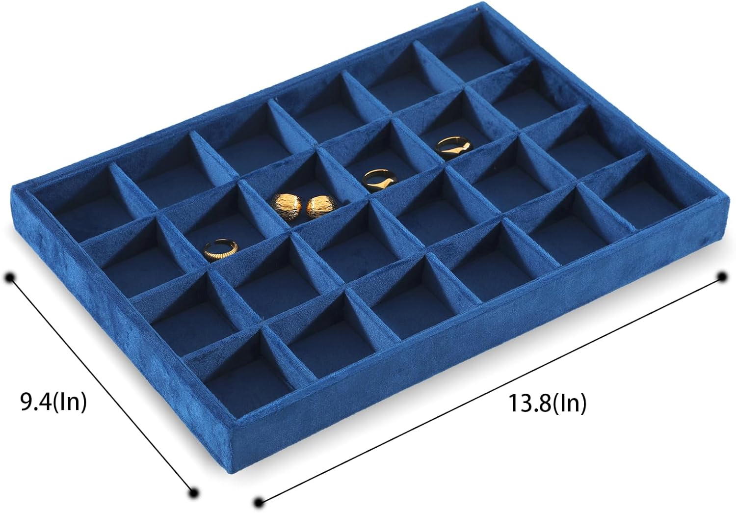 Earring Organizer Tray, Velvet Jewelry Trays，Premium Rock Organizer,Luxury Earring Storage,Blue Earring Case