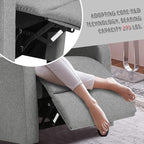 BestMassage | Recliner Chair | with 2 Point Massage Function | Textile Grey | with Lumbar Support, Adjustable Push Back, Footrest & Padded Seat | Easy Assembly | for Living Room, Home Theatre