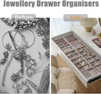 10 Pack Jewelry Organizer Tray Drawer Inserts Stackable Velvet Liner Dividers Customizable Jewellery Box Foam Ring Earring Holder Necklace Bracelet Storage Display Dish Flat in Dresser Vanity