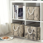 TcaFmac Fabric Storage Basket, Decorative Canvas Storage Bins Baskets for Gifts Empty Tree Stump