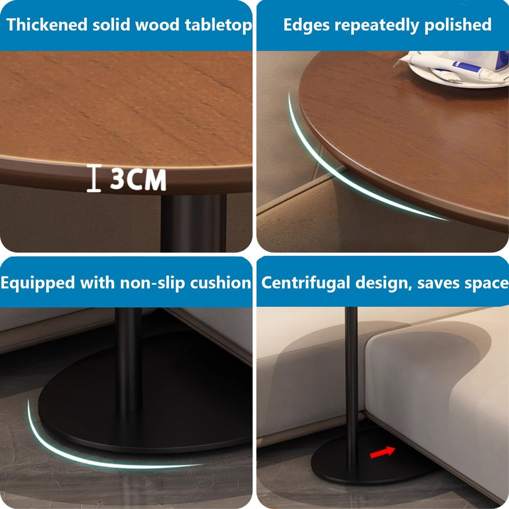 C Shaped End Table, Solid Wood Side Table, 26 Inch High Sofa Tables for Couch...