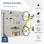 Slatwall Panel 4 FT x 4 FT, Interlocking Slat Wall Paneling, Wall Mounted PVC Wallpanel, Suitable for Garage Storage and Organizer, Slatwall Board, Shelves - Grey
