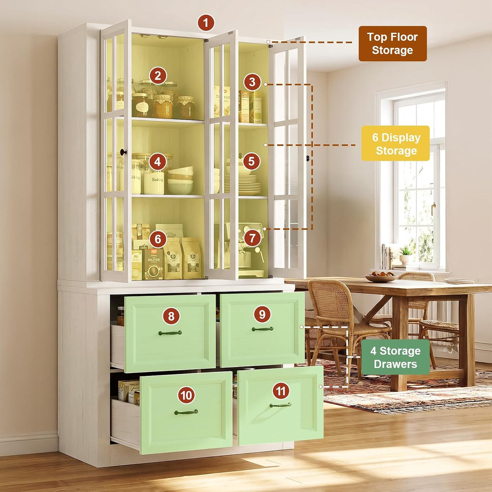 80" Modular Kitchen Pantry Cabinet, 2-in-1 Freestanding Tall Pantry Cabi...