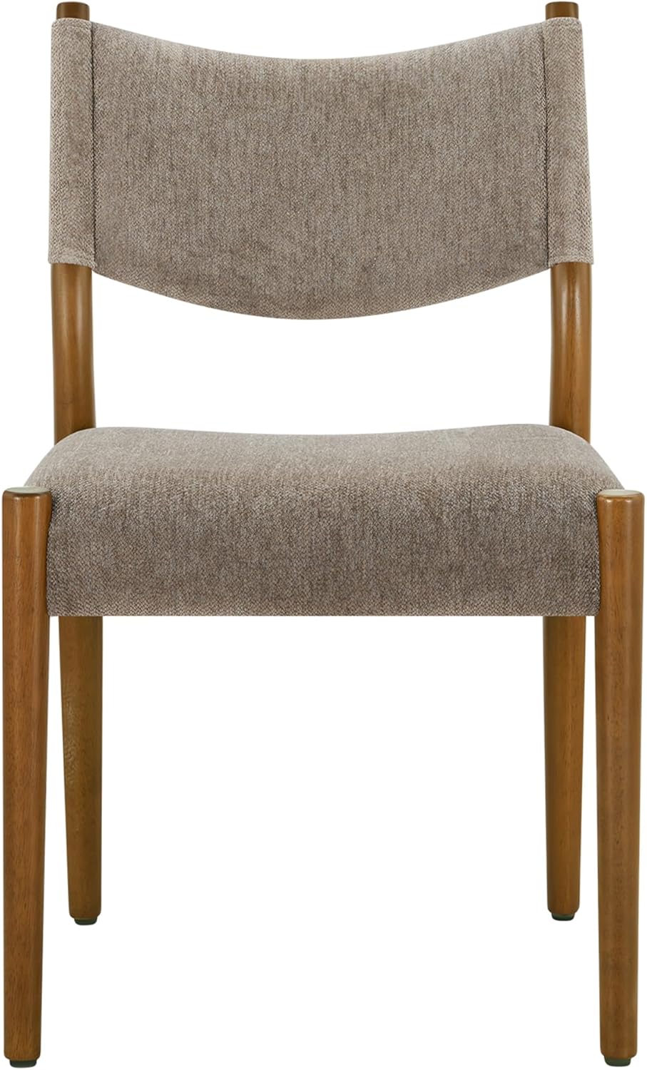 KISLOT Dining Chairs Set of 4, Ergonomic Upholstered Wood Chairs, Brown | Mid...