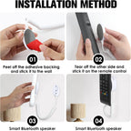 Magnetic Remote Leash Control Holder with Security Cable, Retractable Tidy Anti-lost Rope Organizer Easy Installation Stable Suitable for Projector TV Fan and Air Conditioner Remotes (4Pcs White, S)