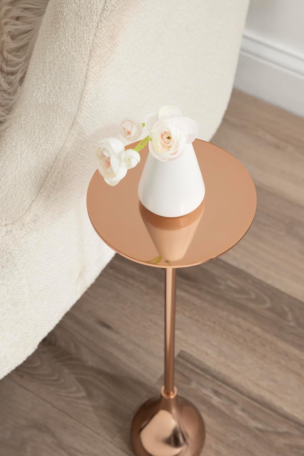 Kate and Laurel Hersi Decorative Modern Pedestal Drink Table, 7 x 7 x 20, Ros...