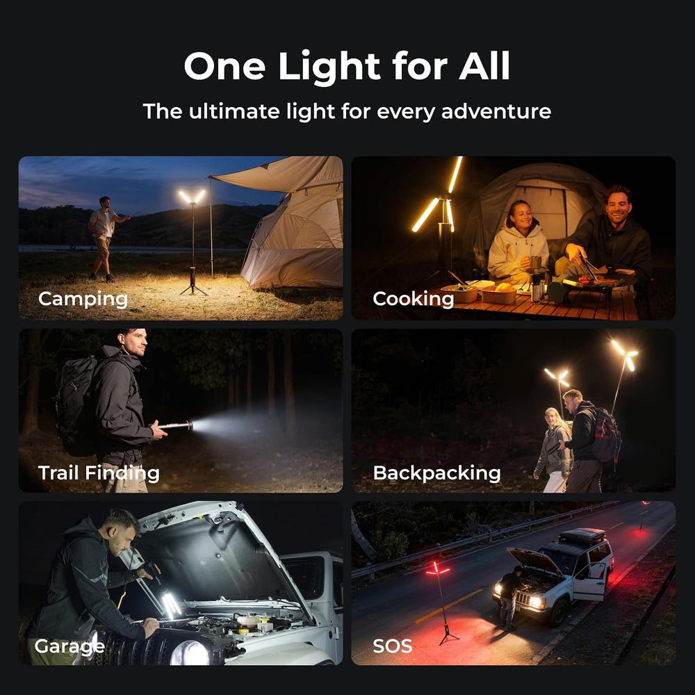 BougeRV Telescopic Camping Light T1, 15600mAh Rechargeable Lantern, Black