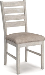 Signature Design by Ashley Skempton Cottage Dining 7 Piece Set – Rectangular Table & 6 Upholstered Chairs | Coastal Chic Meets Farmhouse, Whitewash