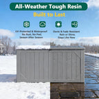 100 Gallon Outdoor Storage Box, Weatherproof Deck Box for Patio Cushions, Throw Pillows, Garden Tools, Lockable Resin Large Outdoor Storage Bench for Yard, Porch, or Balcony