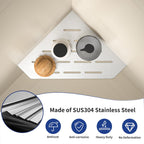 Corner Shower Shelf, 304 Stainless Steel Pentagonal Heavy Duty Floating Corner Sheves Slot Design Recessed Bathroom Shelf for Tiled Wall 2 Pack(Brushed, 8"-2 Pack)