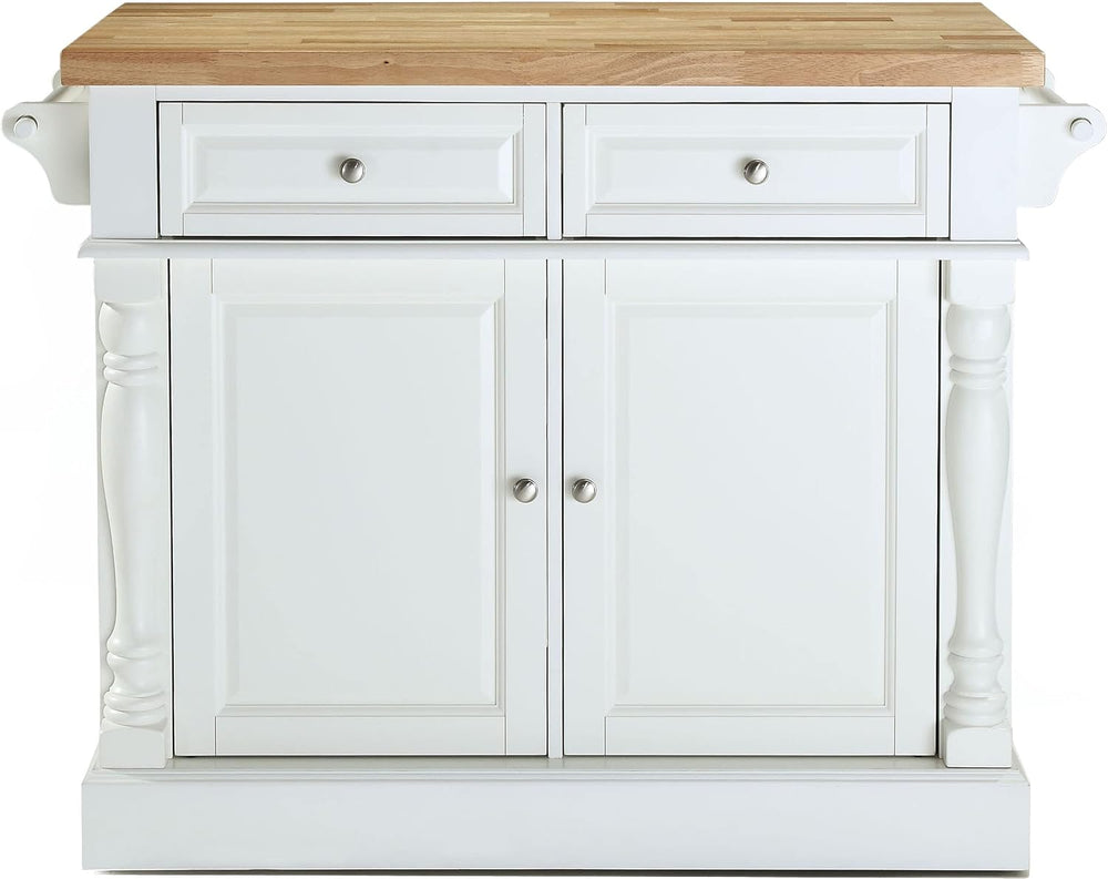 Crosley Furniture Oxford Butcher Block Kitchen Island, Microwave Stand, with ...