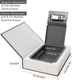 Real Paper Transfer Book Safe, Hollow with Secret Hidden Compartment, Combination Lock, 8.7"×6"×2" (Bible-Combination)