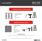 ClosetMaid MaxLoad Heavy Duty Wall Shelf Kit for Garage, 6 – 10 Ft., Adjustable ShelfTrack Wire Shelving, Black Finish