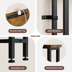 GRLEAF 63" Narrow Console Sofa Table with Built-in Power Strip (4 AC Outlets & 4 USB Ports) – 4.9ft Power Cord, Metal Frame, Easy Assembly, Ideal for Behind Couch, Hallway, and Office | Rustic Brown