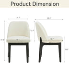 VKNOW Wooden Dining Chairs Set of 6, Upholstered Dining Room Chairs with Rubberwood Legs and Padded Seats, Kitchen Chairs for Restaurant Kitchen Living Room, Ivory White