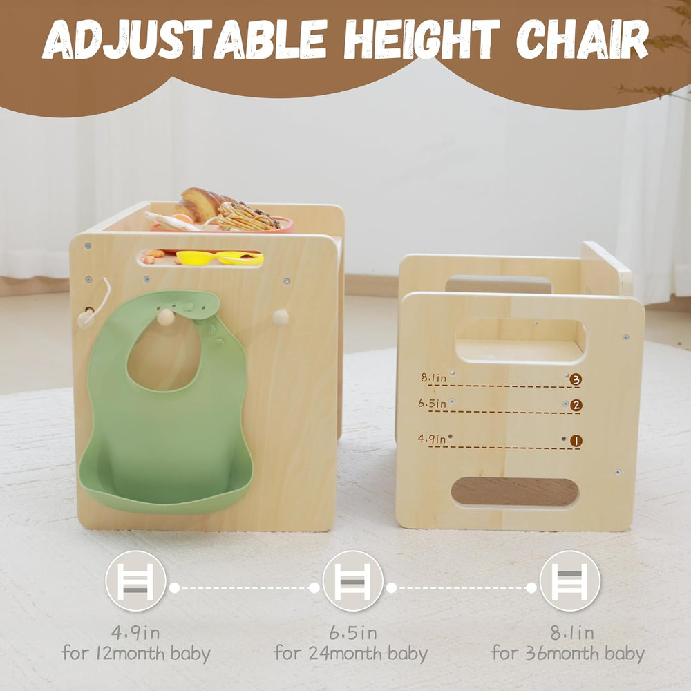 bpmfkid Montessori Weaning Table and Chair Set - Adjustable Design for Toddle...