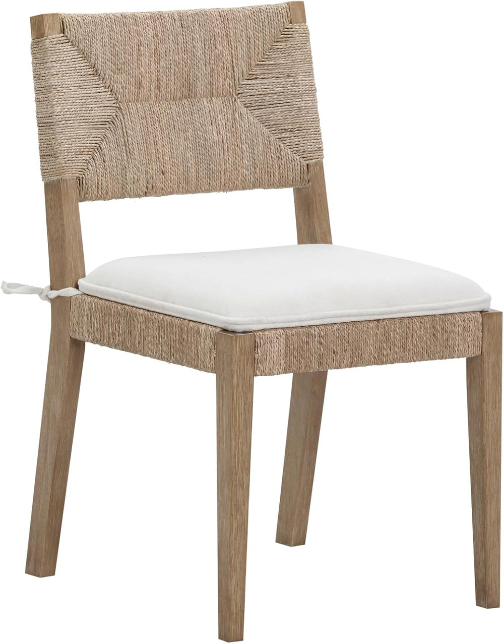 Nathan James Beacon Boho Dining Chair, Boucle Dining Chair with Seagrass Acce...