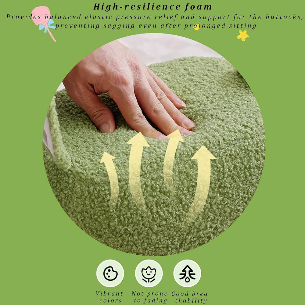 Teddy Fleece Pouf Ottoman, Rabbit Shaped Footstool Upholstered Sofa Foot Rest...