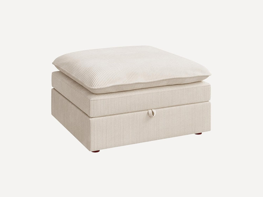 HONBAY Corduroy Ottoman, 31.5 Inch Square Ottoman Bench with Storage for Livi...