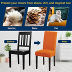 Chair Covers for Dining Room Set of 4, Dining Chair Covers, Kitchen Chair Covers, Stretch Removable Washable Dining Chair Slipcovers for Home, Hotel, Banquet, .Orange