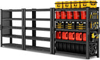 SILVEL 48.2" W Garage Shelving, 5000LBS Heavy Duty Metal Shelving, 2025 Grid Storage Shelves with 2 Side Pegboards, Industrial 5 Tier Shelves for Basement Pantry Warehouse Supermarket, 3 Pack