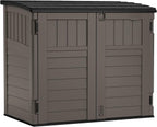 Suncast Outdoor Storage Shed for Backyard and Garden, Horizontal, 4' x 2.5', Stoney Grey - Portable Utility Deck and Cabinet for Tools, Equipment, and Garbage