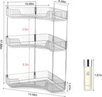 Corner Bathroom Countertop Organizer, Vanity Organizer Trays for Counter, Makeup Organizers, Perfume Tray, Skincare Shelf Storage Gifts for Women Girl Student (Smoky Gray 3 Tiers)
