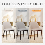 COLAMY Upholstered Dining Chairs Set of 4, Modern Kitchen Chairs with Back, Leather Side Dining Room Chairs with Wood Legs for Kitchen Dining Room Restaurant,Light Grey