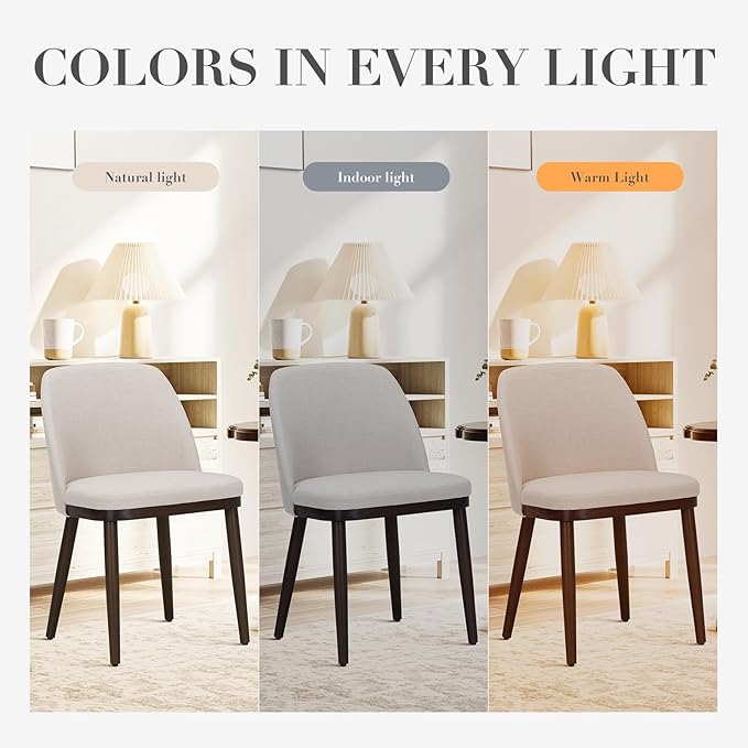 COLAMY Upholstered Dining Chairs Set of 6, Modern Kitchen Chairs with Back, F...