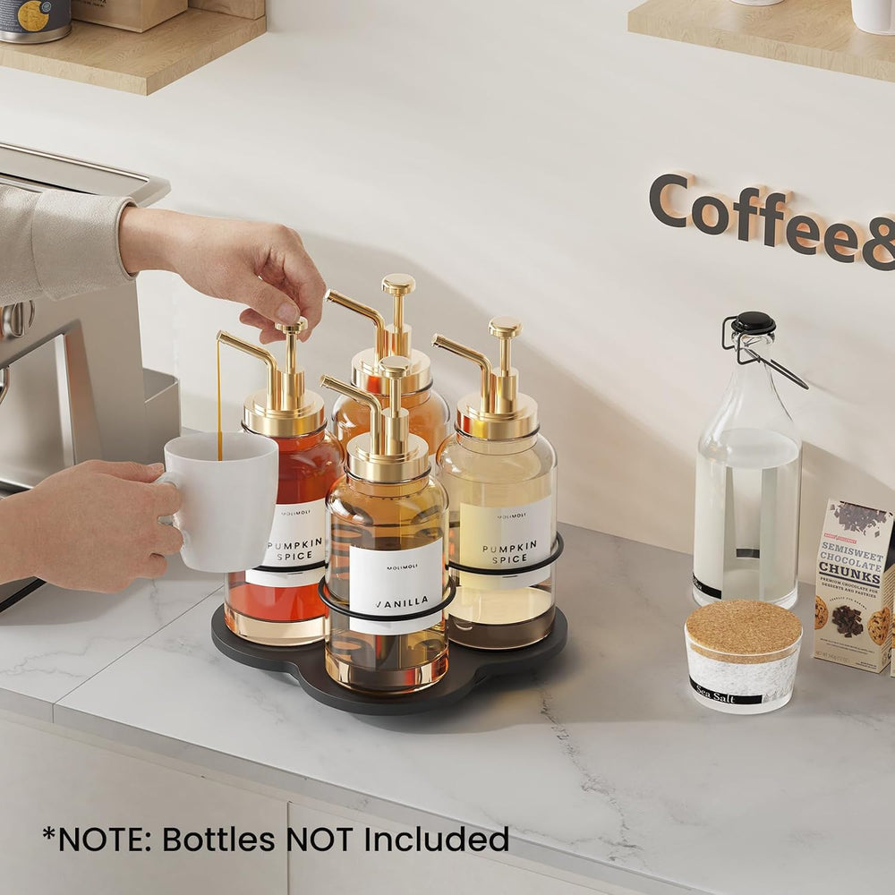 THYGIFTREE 3-Tier Coffee Syrup Organizer for 12 Bottles,Rotating Coffee Syrup...