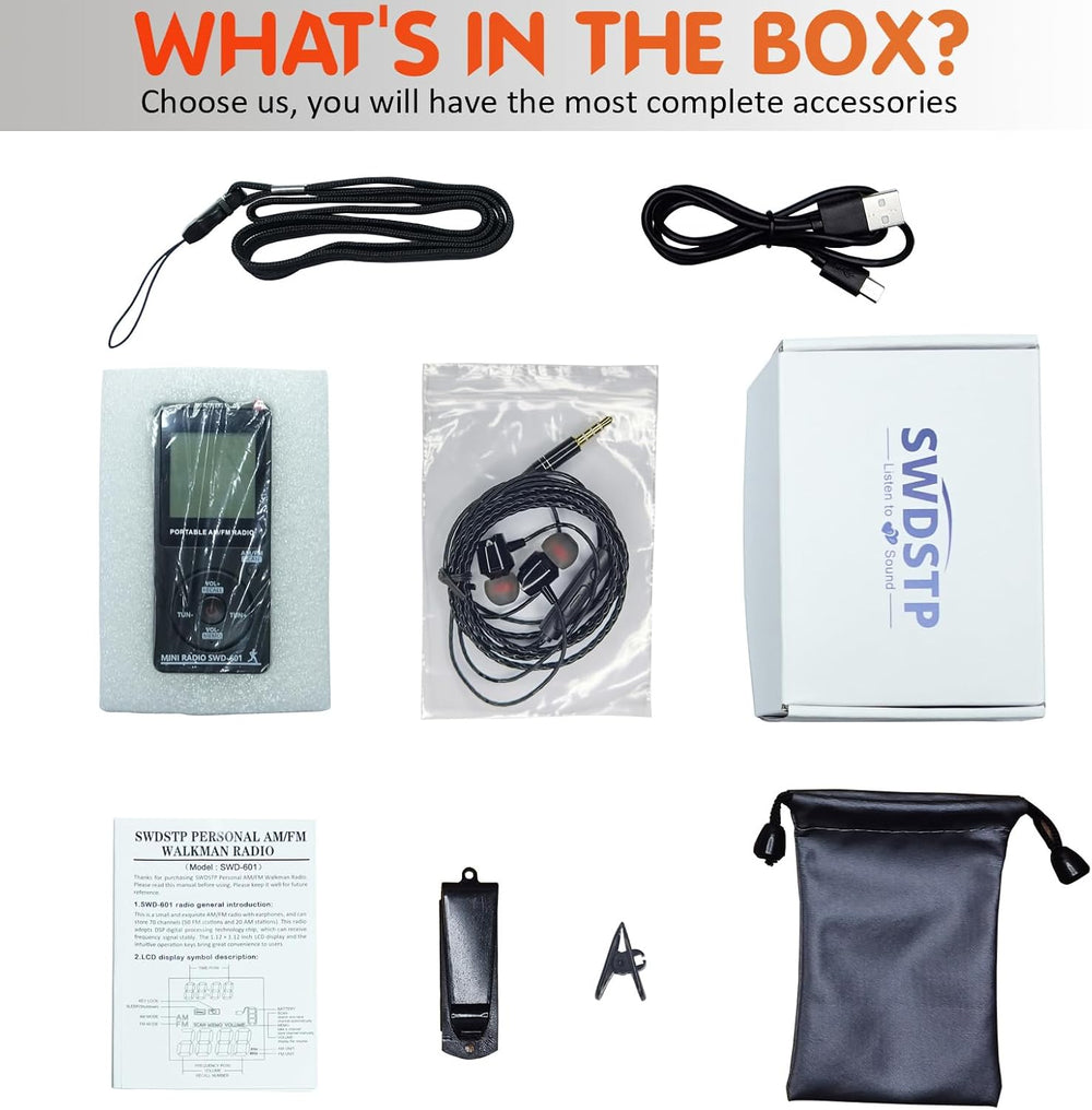 Personal Portable Radio AM FM, Rechargeable Mini Radio with Great Reception