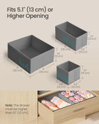 SONGMICS Drawer Organizer, Dresser Drawer Organizers, Set of 12, Foldable Fabric Storage Bins for Socks, Underwear, Bras, Ties, Scarves, Dove Gray URDZ006G02