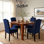 H.VERSAILTEX Velvet Dining Chair Covers Stretch Chair Covers for Dining Room Set of 4 Parson Chair Slipcovers Chair Protectors Covers Dining, Soft Thick Solid Velvet Fabric Washable, Navy